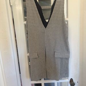 Zara Black and White Checkered Dress